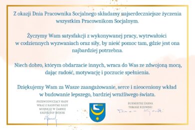 Z okazji dnia Pracownika Socjalnego