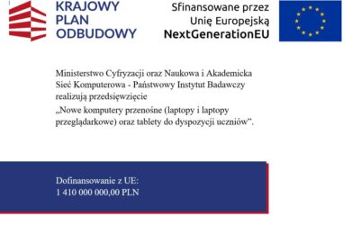NIEODPŁATNE PRZEKAZANIE SPRZĘTU W RAMACH PROJEKTU KPO C15G DLA UCZNIÓW SZKÓŁ PROWADZONYCH PRZEZ GMINĘ ŻABNO