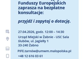 plakat Punkt Informacyjny Funduszy Europejskich zaprasza na bezpłatne konsultacje