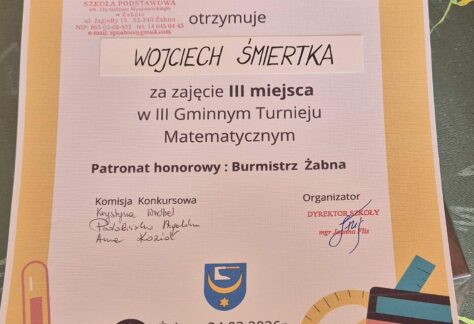 Konkurs matematyczny szkoła w Żabnie