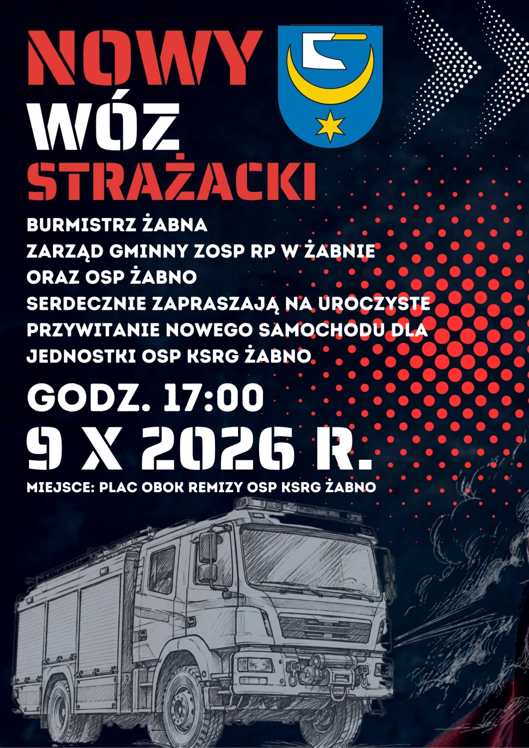 plakat wóz strażacki