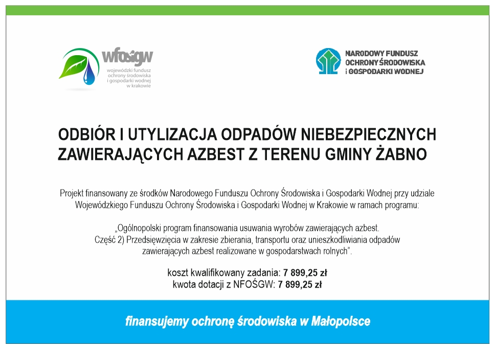 tablica inwestycyjna dotycząca azbestu